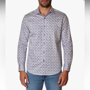 Men’s Robert Graham Rosales Dress Shirt Button Down Size Medium M Blue NWT Color